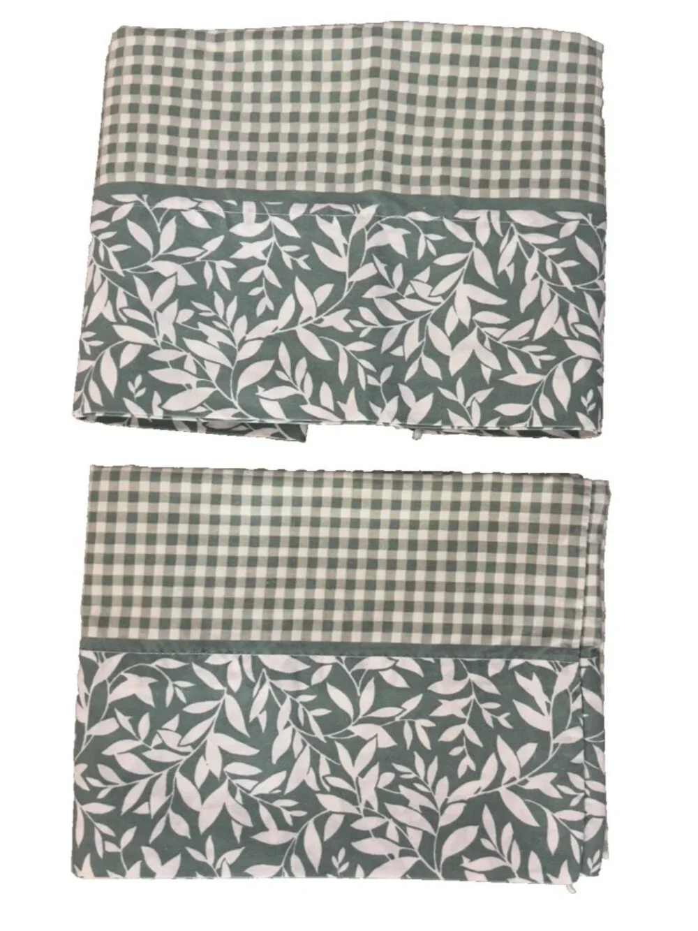Westpoint Stevens 3-pc Sheet KING Flat Sheet + 2 STD Pillowcases Green Check USA
